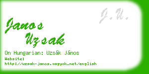 janos uzsak business card